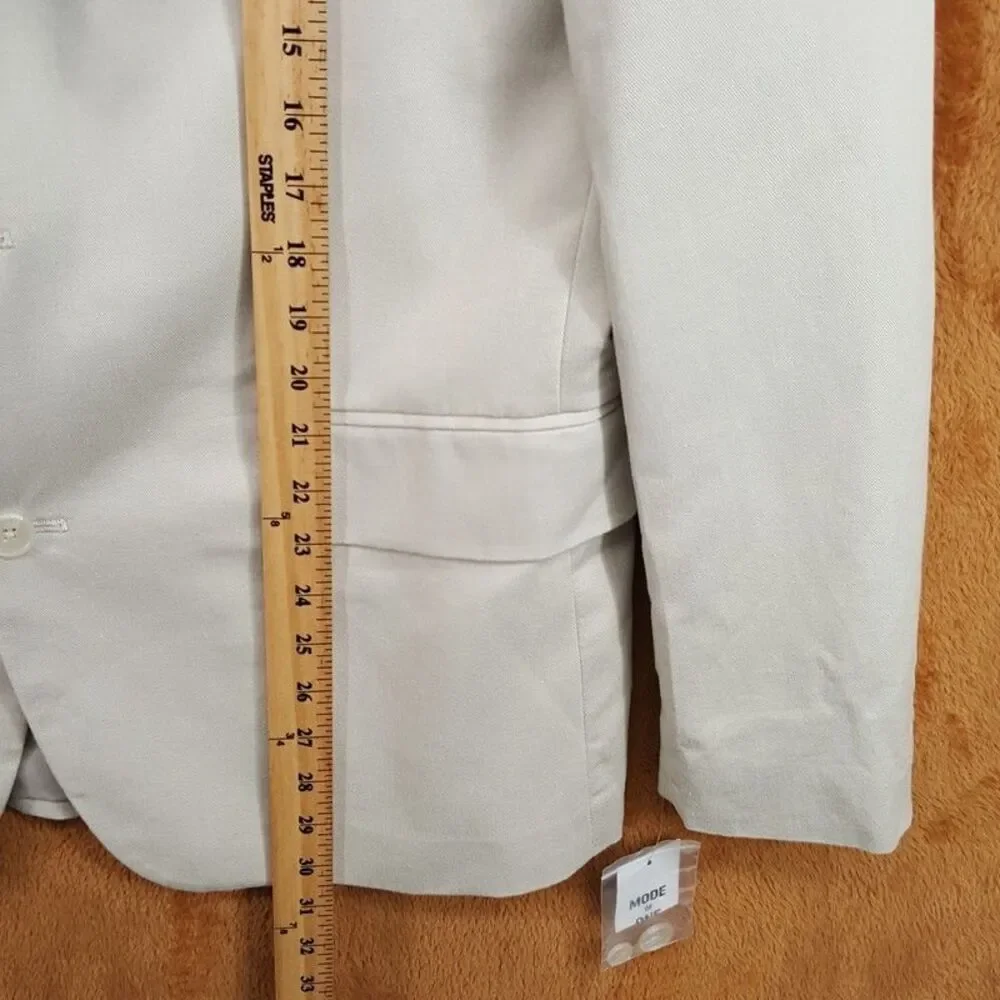 MODE OF ONE Sport Coat Mens Large Tan Two Button Linen Blend Blazer Jacket